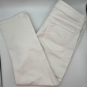 Michael Kors Women White Denim Skinny Jeans Gold Hardware Stretch Size 10